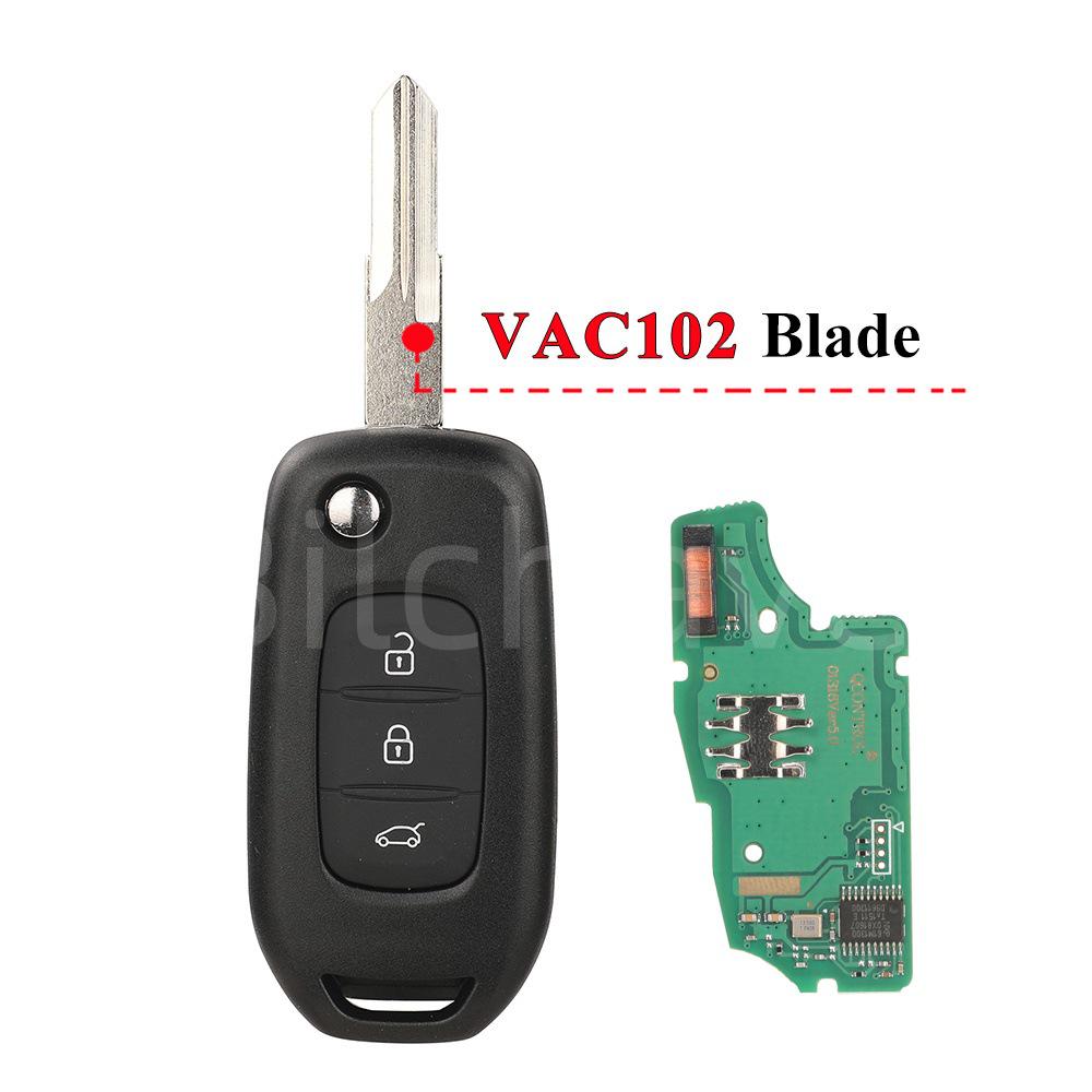 CWTWB1G767: Compatible 3-button Renault Car Remote, 433MHz Frequency, 4A Chip.