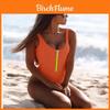 Maillot de bain une pièce élégant pour femmes Maillot de bain Monokini zippé Maillot de bain Bikini rembourré pour des journées de plage stylées