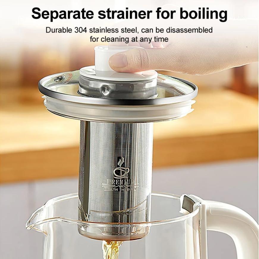 1.8L Large Capacity Adjustable Temperature Electric Health Teapot Multifunction Healthpot Thick Glass Electric Kettle