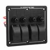 4 Gang Rocker Switch Panel 12‑24V ON Off Toggle Switch Panel IP66 Waterproof with LED Indicator for 