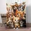 Ultra Soft Pink Flannel Blanket Cute Kitten Butterfly Print All Season Throw Camping Travel Machine Washable Family Gift