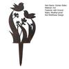 Yousheng Bird Wildflower Metal Garden Stake Decoration Weather-proof Outdoor Yard Lawn Patio Pathway Rusty Iron Floral Bird Stake Ornament