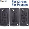 Smart Remote Key Case For Peugeot 207 307 308 407 607 807 For Citroen C2 C3 C4 C5 C6 2/3 Buttons Auto Flip Folding Car Key Shell