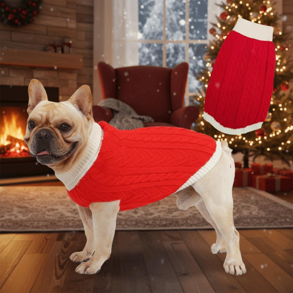 Warm Turtleneck Dog Sweaters Soft Cozy Dog Pullover Jumper Wear-resistant High Stretch Dog Winter Clothes Medium Dogs