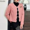 Women Casual V-Neck Long Sleeve Thin Cardigan Blouse