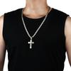 Collana con ciondolo a croce in acciaio inossidabile per uomo religioso, pesante collane a catena bizantina, gioielli sacri di Gesù Cristo