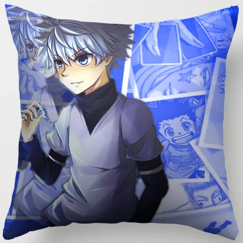 45CM Anime HUNTER Hisoka Kurapika Killua Zoldyck Druck Kissenbezug Wohnzimmer Zuhause Sofa Auto Dekoration Kissenbezug Kissenbezug