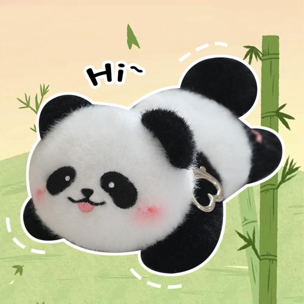 Rotating Tail Panda Plush Keychain Animal Raccoon Plush Keyring Panda Doll Pendant Bag Pendant