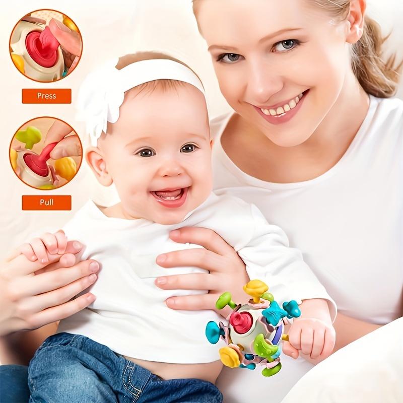 Colorful Manhattan Atomic Ball for Youngsters - Soft Boiled Rubber Space-Themed Hand Grip&Teether Toy with Musical Notes,Ideal for Youngsters Playtime