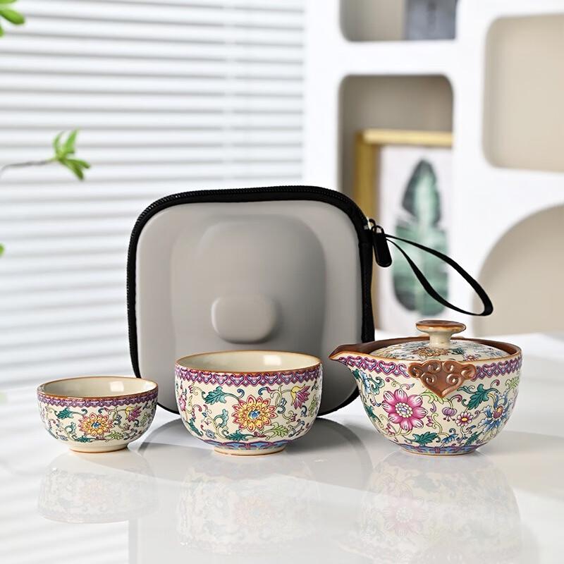 Fumaide Nordic Style Portable Ceramic Travel Tea Set