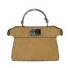 Used 11491 Peekaboo I See You Micro 7AS106 7922 Snake 2-Way Shoulder Bag, Excellent Condition, Selleria Suede Brown,