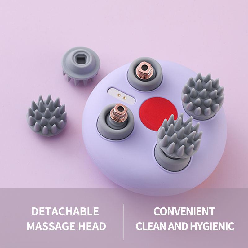 Electric Head Massager with Red Light Therapy Deep Tissue Kneading Vibrating Device for Shoulder Neck And Body Scalp Relaxation