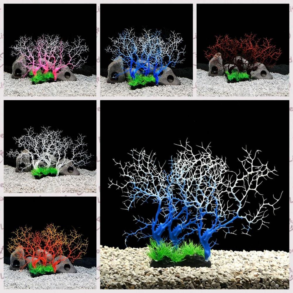 

Decorative Willow Iron Tree Landscape Colorful Artificial Coral Tree Aquarium жёлтый/красный
