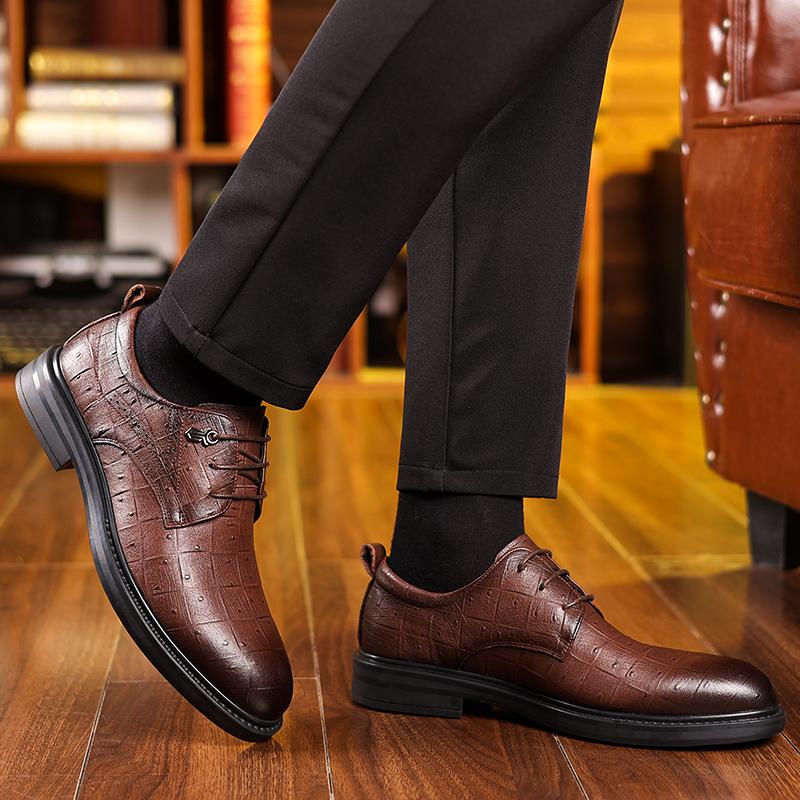 Herrskor för alla säsonger Läder Casual Bekväma Att Bära För Dagligt Bruk Slitstarkt Material Med God Kvalitet