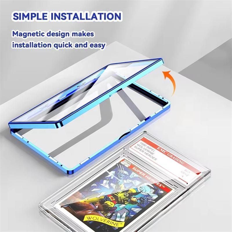 Metal Protective Magnetic Graded Card Display Case Tcg Sport Poke Mon Grading Bumper Guard SlabMags for Graded Cards