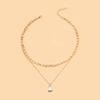 Cubic Zirconia Drop Necklace, Double-Layered Chain Necklace, Elegant Chain Choker Water Drop Pendant Necklace, Jewelry Gift for Women Wife Her