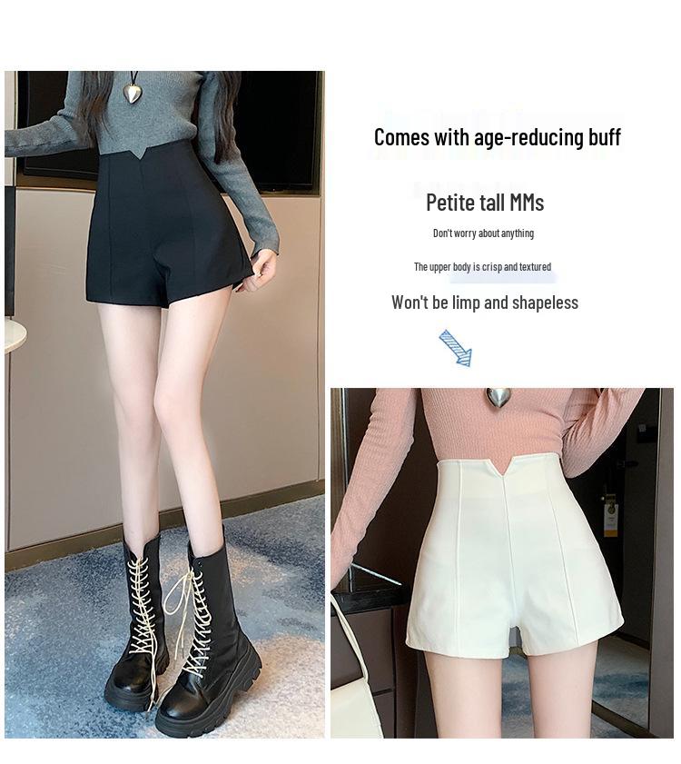 High-Waisted Black Slim-Fit Shorts 2024 Summer Women's Fashion