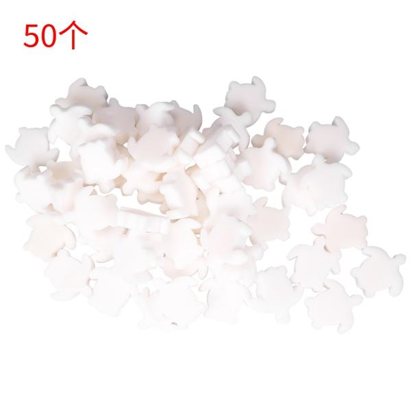 50Pcs White Floating Spa Sponge Turtle Oil Absorbing Hot Tub Skimmer Scum Absorber Cleaners for Swimming Pool