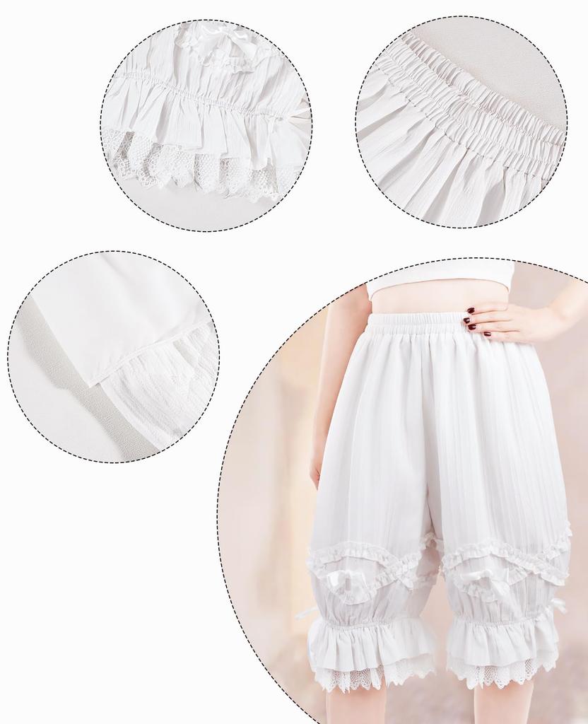 Lolita Pumpkin Heat Cold Innerwear White Ribbon [NOKIJP] Women's Pants, Drawers, Pettipants, Petticoat, Protection, Loungewear, Protection, Show-off
