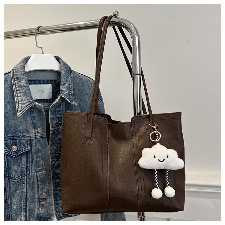 Korean Casual Large Capacity Women's Tote Bag - 2024 Trendy Simple Handbag for Versatile Commutes