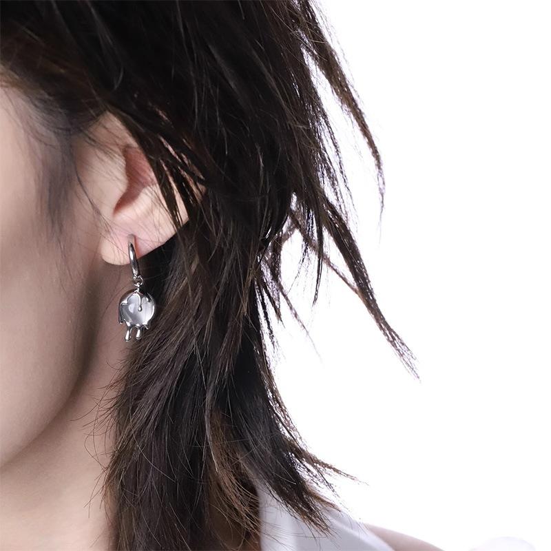 925 Silver Drop Earrings Hoop Pearl Leaf Vintage Irregular For Women Girl Gift Fashion Jewelry Dropship