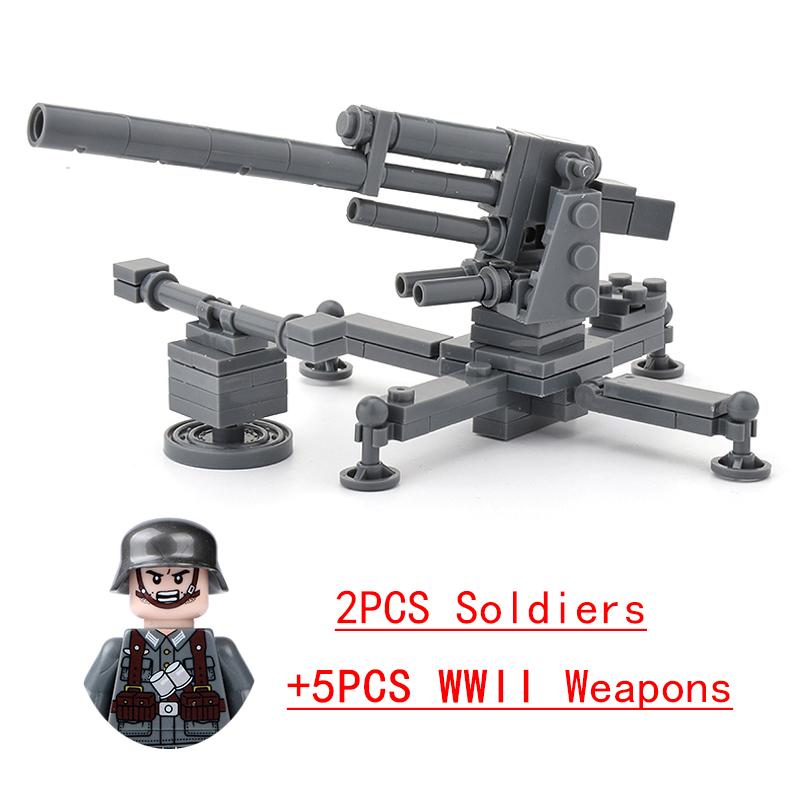 Non-Toxic Wwii Military North African Campaign Wheeled Armored Vehicle Tank Cannon Soldier Figures Building Blocks Weapon Truck Army Toy