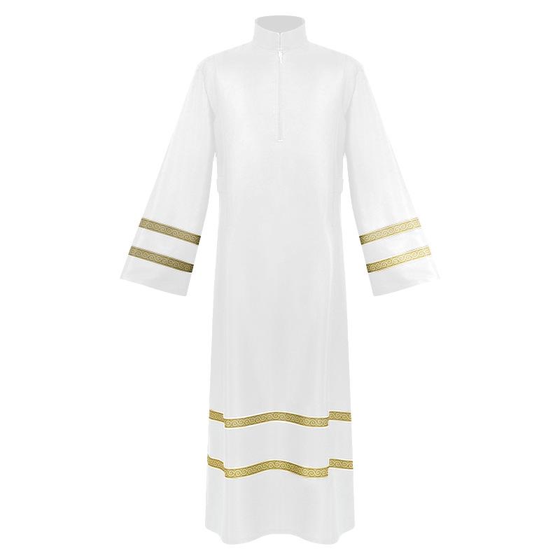 

Medieval European Stand Collar Robe: Long Sleeve Cosplay Outfit for Priest Performance S