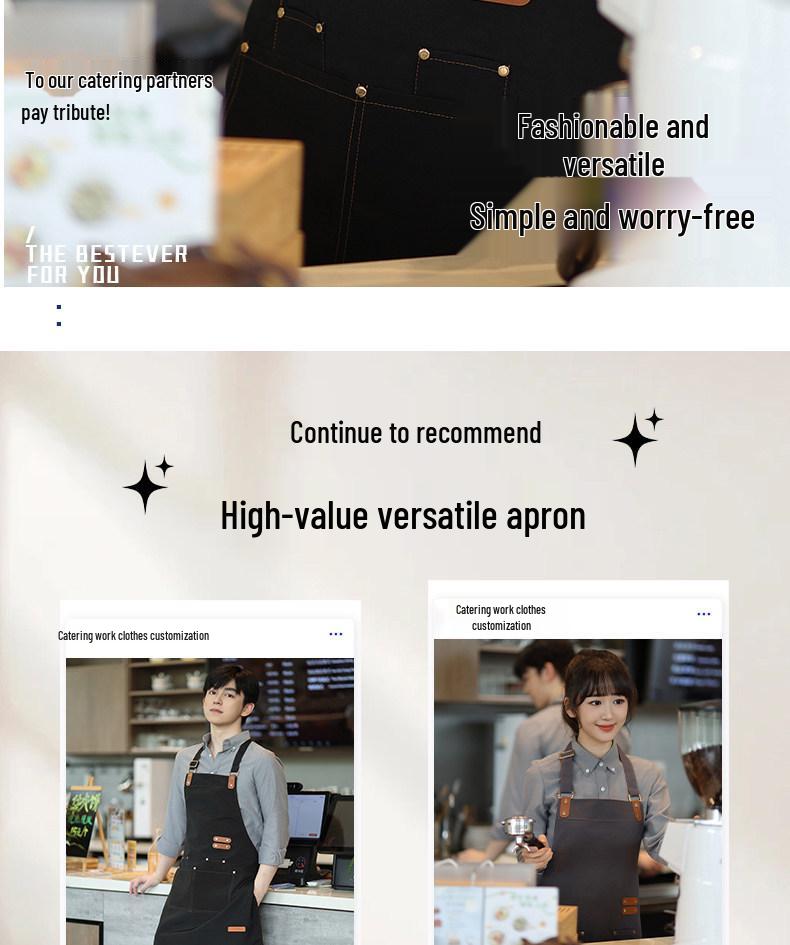 2026 Waterproof Canvas Apron with Logo for Men and Women In Catering and Restaurants