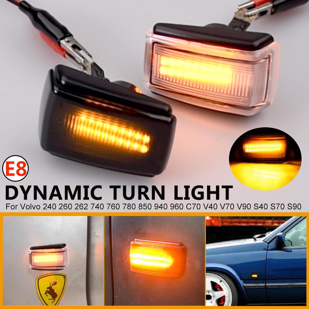 Per Volvo S40 V70 V40 850 240 740 C70 940 S70 S90 960 760 780 Luce di posizione laterale a LED dinamica sequenziale Lampada freccia a scorrimento
