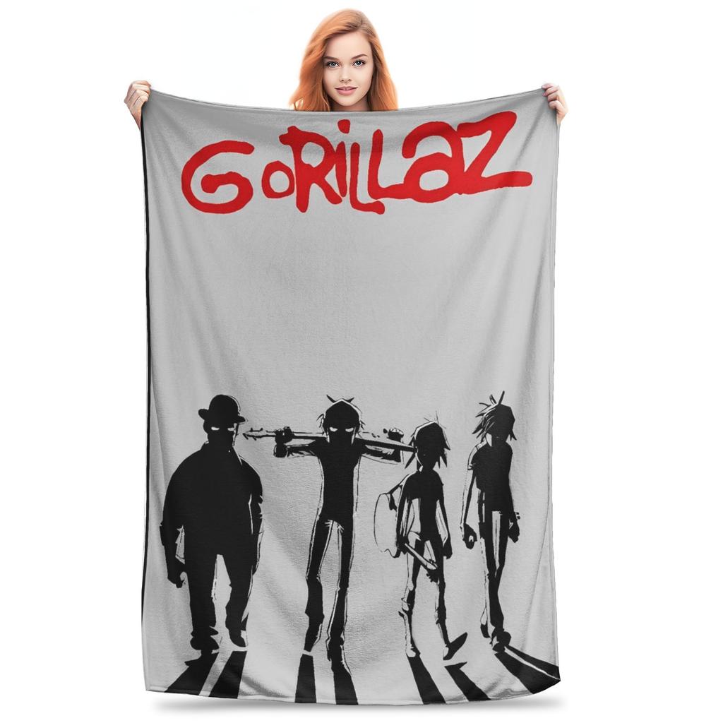 Music Band G-gorillazs Blanket Warm Soft Fashion Plush Throw Blanket For Students Couch Chair Flannel Bedspread Bed Cover