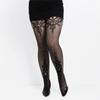 Womens Flower Jacquard Fishnet Suspender Tights Sparkly Rhinestones Mesh Thigh High Stockings Garters Pantyhose Lingerie