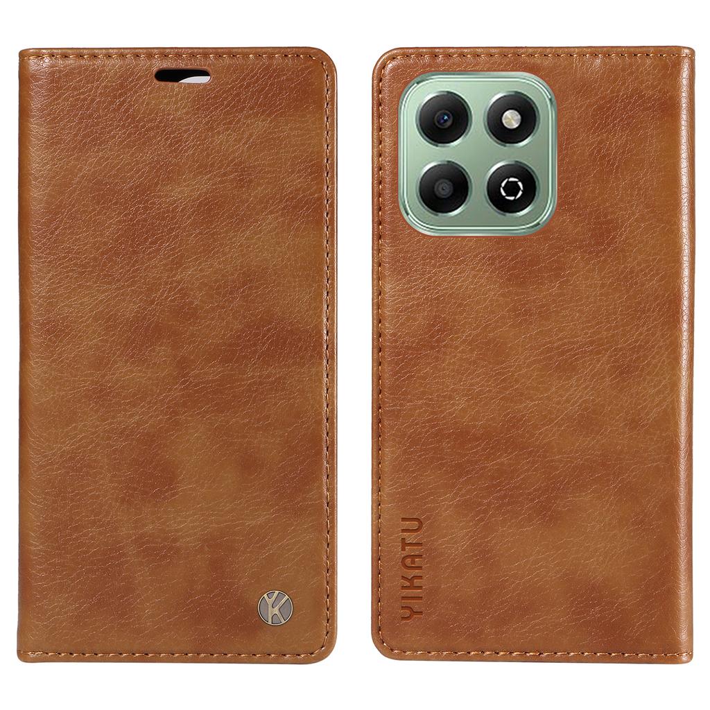 YIKATU YK-006 For Honor X6b 4G Case Wallet Litchi Grain Leather Phone Cover Magnetic Auto-Absorbed