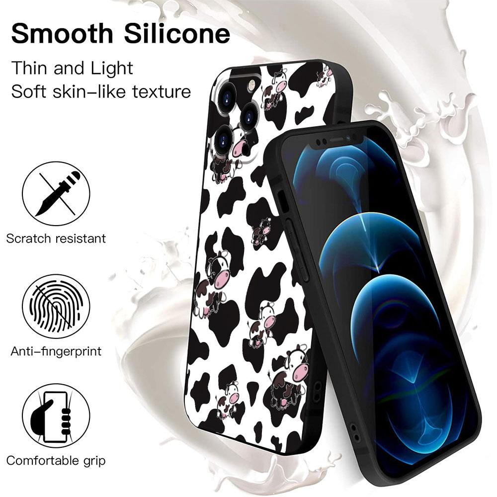 Dla Apple iPhone 7 13 Pro Max 14 XR X 8 Plus 12 XS 11 5 6S 5S 6 SE Mini SE2022 Fundas Śliczne etui w krowy Pancerne