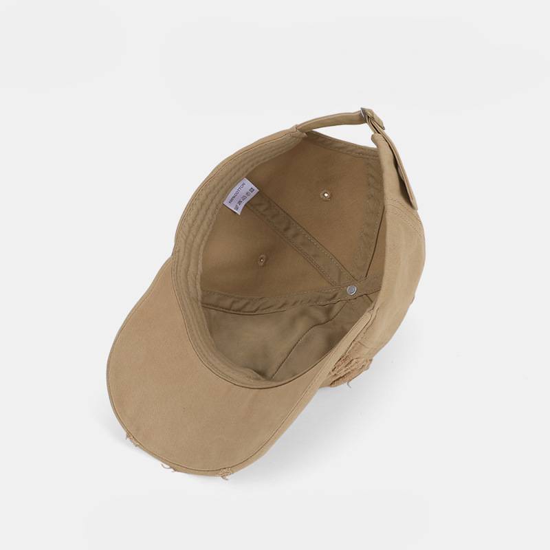 Style Distressed Letter Baseball Cap With Sun Protection For Casual Streetwear