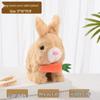 Plush Interactive White Rabbit Toy - Walking, Talking, Ear-Wiggling, Mouth-Moving Long-Haired Pet Simulation.
