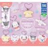 Complete Set 5 Types Sanrio Characters Fuwawa Flocked Mascot Takara Tomy Arts Gacha Capsule Toy Keychain Hello Kitty Kuromi Pochacco Cinnamoroll