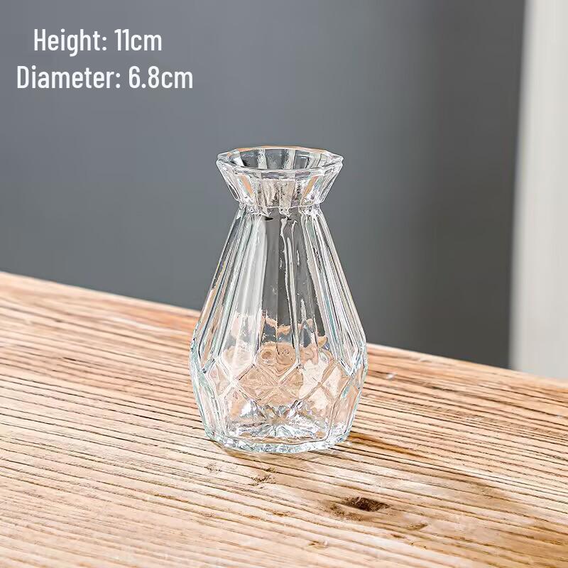 Retro Französisch-Amerikanische Mini-Glasvase für Trockenblumen & Grünzeug