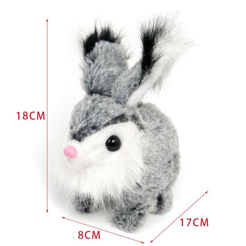 

Children Electric Plush Toy Simulation Pet Bunny Plush Doll Will Walk Will Call Shaking Ears Cute Bunny Baby Learning Crawl Toy темно серый
