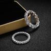 Knobspin 5mm 7ct D Farbe Moissanit Ring 925 Silber Platinbeschichtet mit Weißgold Ehering Ewigkeit Band Verlobungsringe Für Frauen