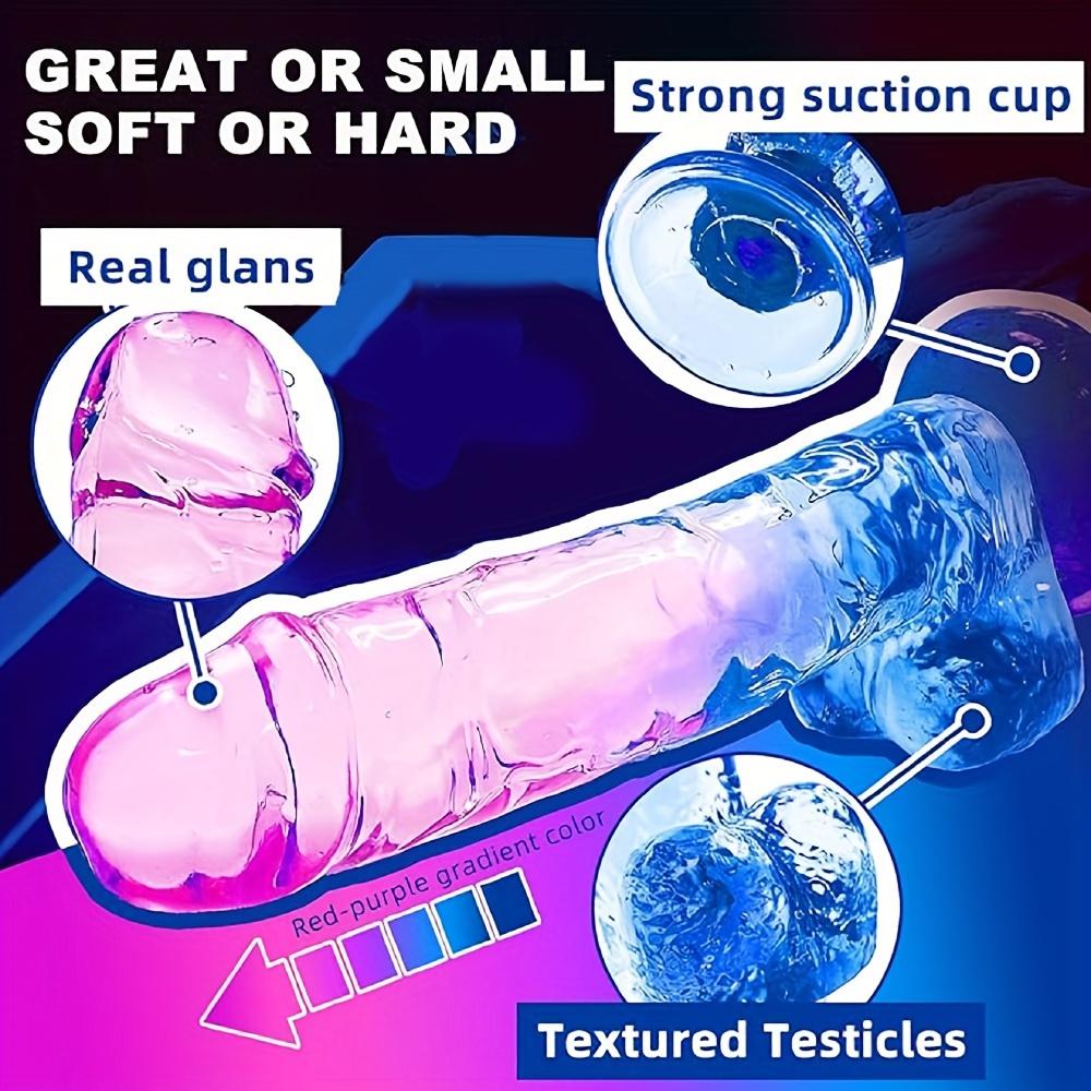 1pc 7.8-Inch Realistic Silicone Dildo, Blue-Purple Gradient Design with Strong Suction Cup, Flexible Hands-Free Adult Toy
