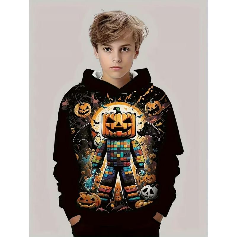 

Весенне-осенняя мода мужская толстовка аниме тыквенный узор 3D принт свитшот худи уличный кэжуал мальчиковая толстовка мужской оверсайз топ одежда 150