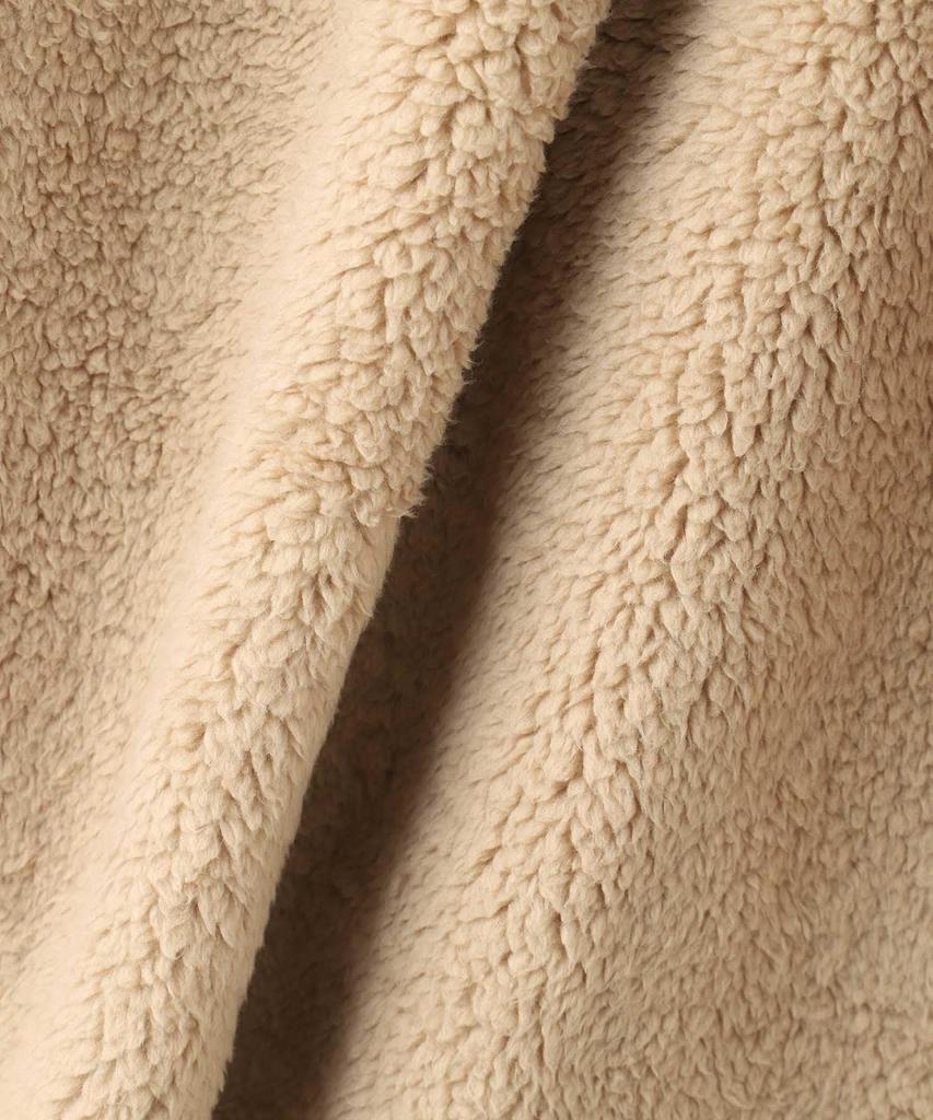 LOGOS PARK Women's Shaggy Boa Fleece Jacket, Stand Collar, Beige (Size L), E-Commerce Exclusive