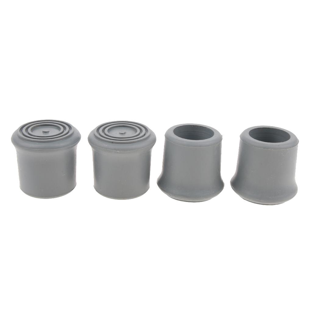 4Pcs Anti- Crutch Walking Aid Foot for Canes Aids, Easy to Install - Gray, 22mm