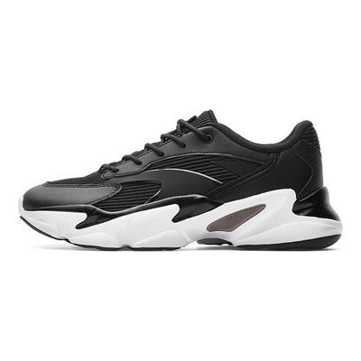 Casual Shock Absorbing Wear Resistant Low Top Dad Shoes Women Sneaker Black White 12818852-2