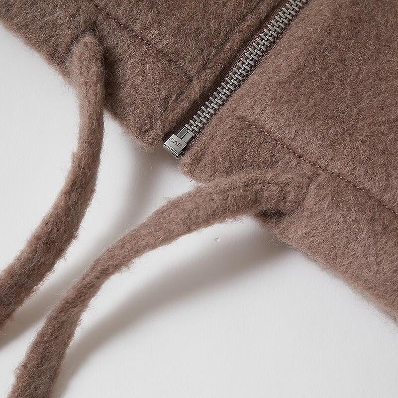 Teenie Weenie Women's Detachable Hood Wool Blend Coat