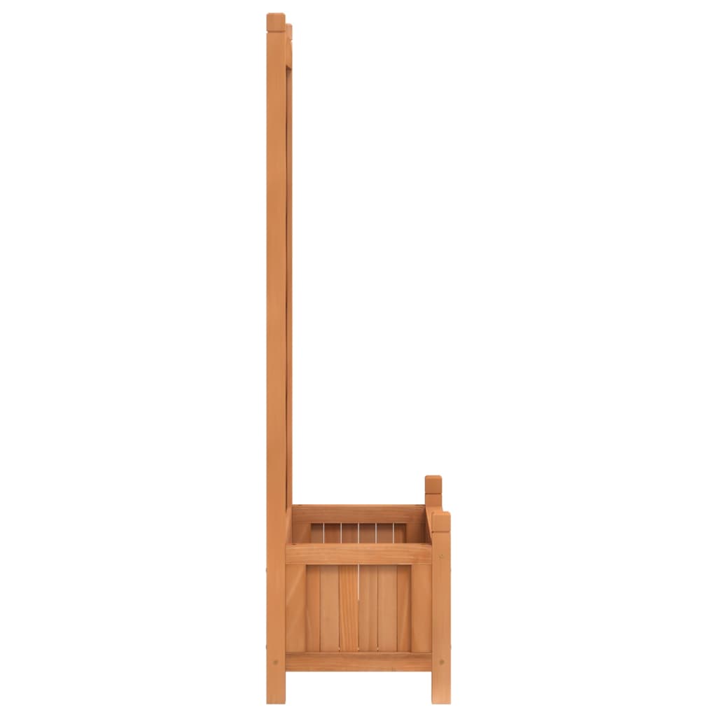 Vidaxl Planter with Trellis, Brown, Solid Fir Wood