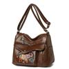 Women's Bag Embossed Elephant Shoulder Bag Large Capacity Crossbody Bag Middle-aged Mother Bag