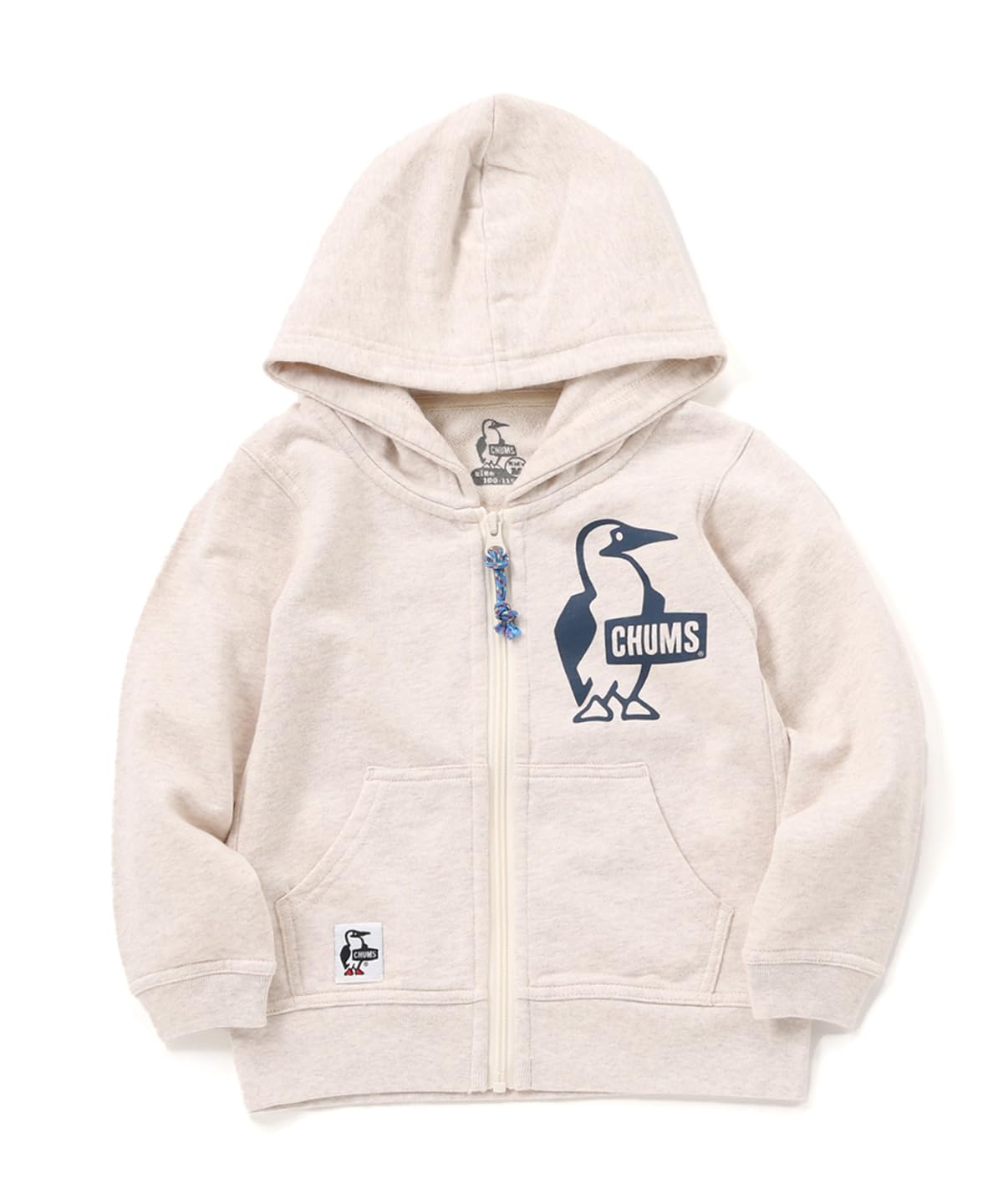 

Chums Kid s Booby Logo Zip Parka LP Kids Hooded Sweatshirt, H/Natural