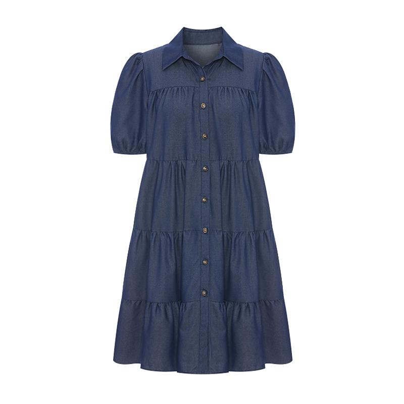 Sally Denim Tiered Flare Mini Dress_I6B-Cop051