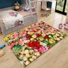 3D Rose Floral Floor Mats Rug Carpet Living Room Doormat Plush Non-slip Chair Mat Bathroom Carpet